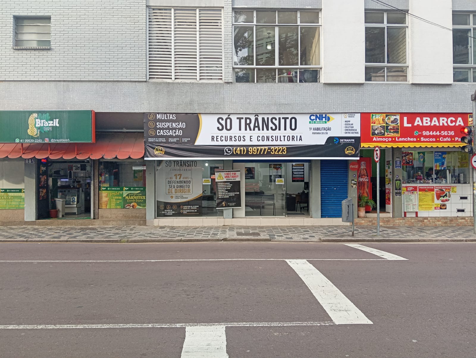 Fachada da Só Trânsito no Centro de Curitiba